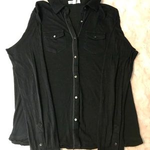 AEROPOSTALE Fitted Black Button Down Shirt, L